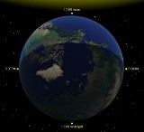 Animated Earth Time Clock shows current time around the World